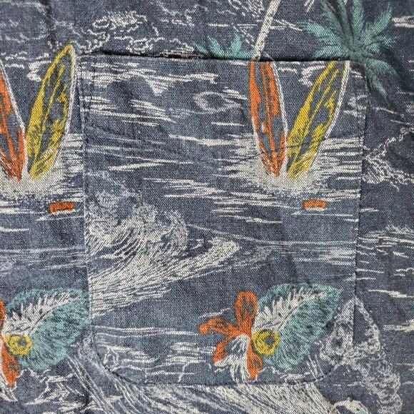 Lucky Brand Men's Surfing Short Sleeve San Gabriel Chambray Print Shirt Size XXL - Picture 4 of 8